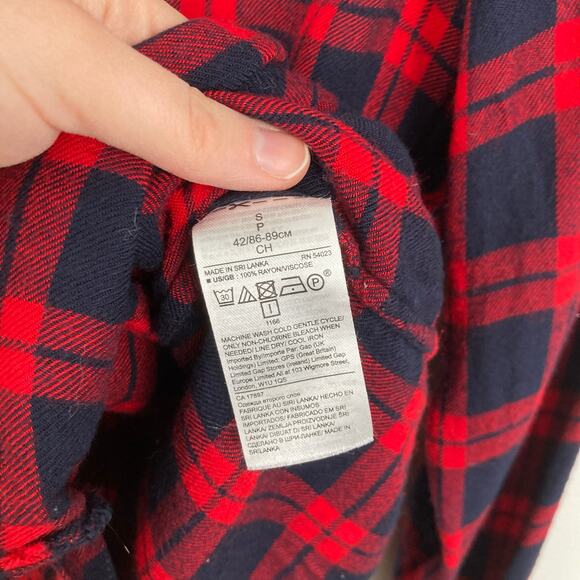 Banana Republic Womens S Dillon Blue & Red Plaid Shirt Cabin Grunge Gorpcore - Picture 9 of 11